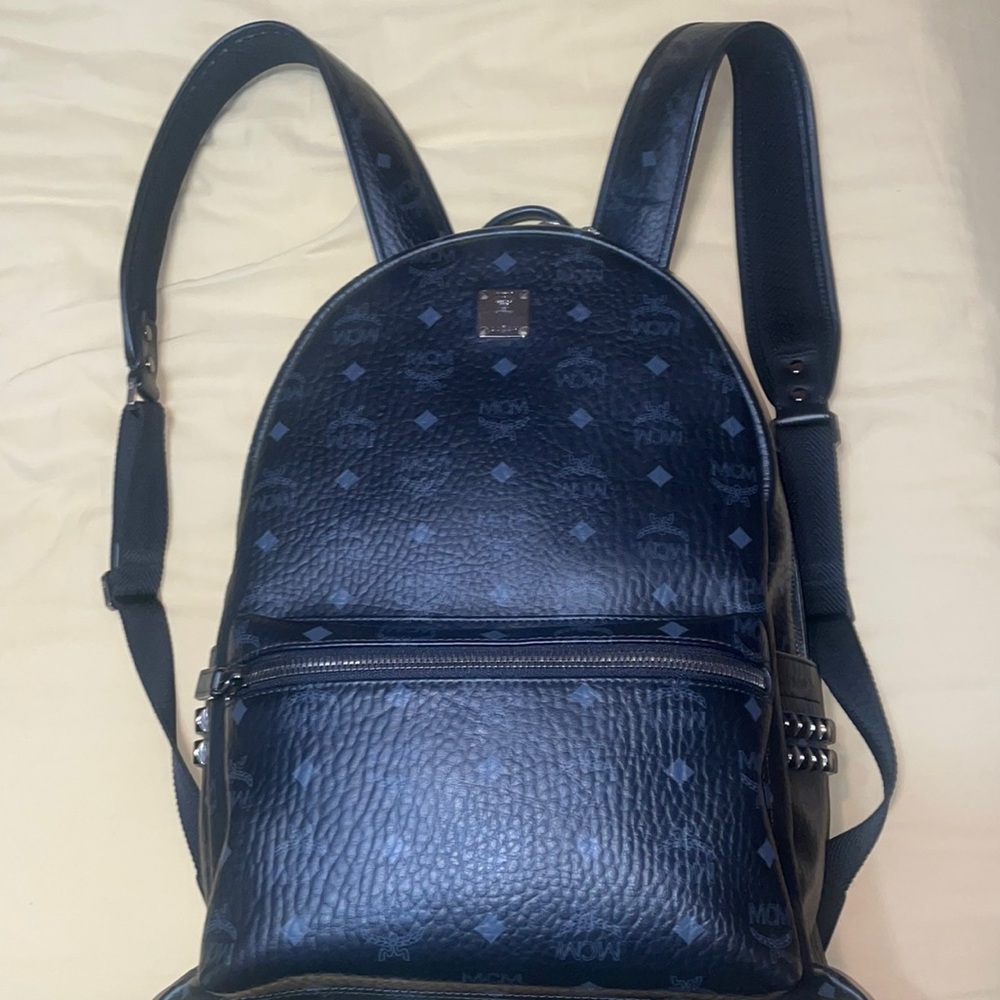 MCM Stark Logo Monogram Backpack